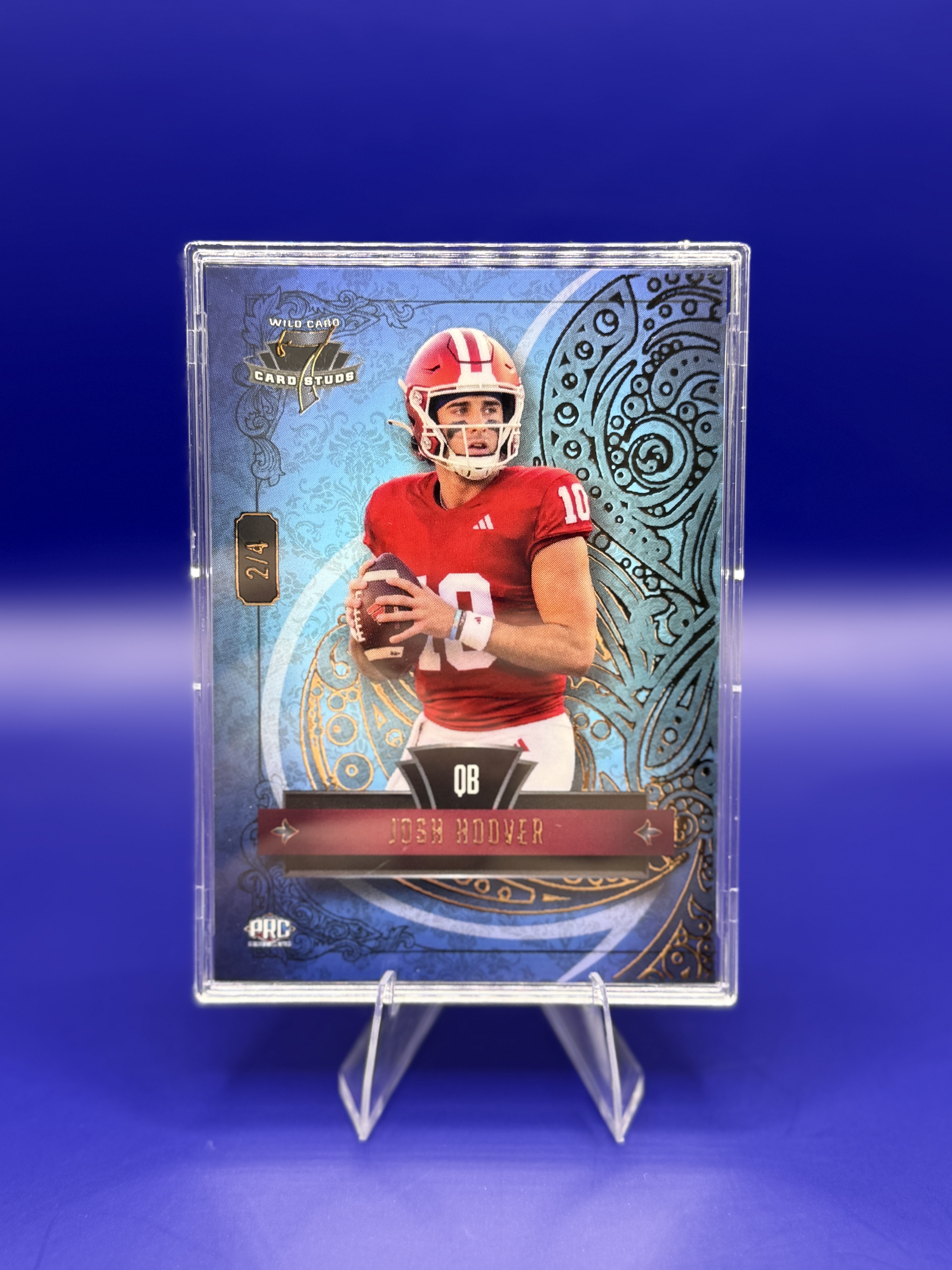 2026 Wild Card Card Studs Josh Hoover PRC #2/4 — Wisconsin QB front