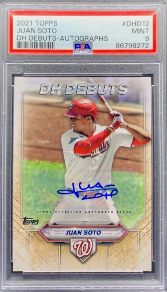 2021 Topps DH Debuts Juan Soto On-Card Auto #DHD12 (PSA 9) front