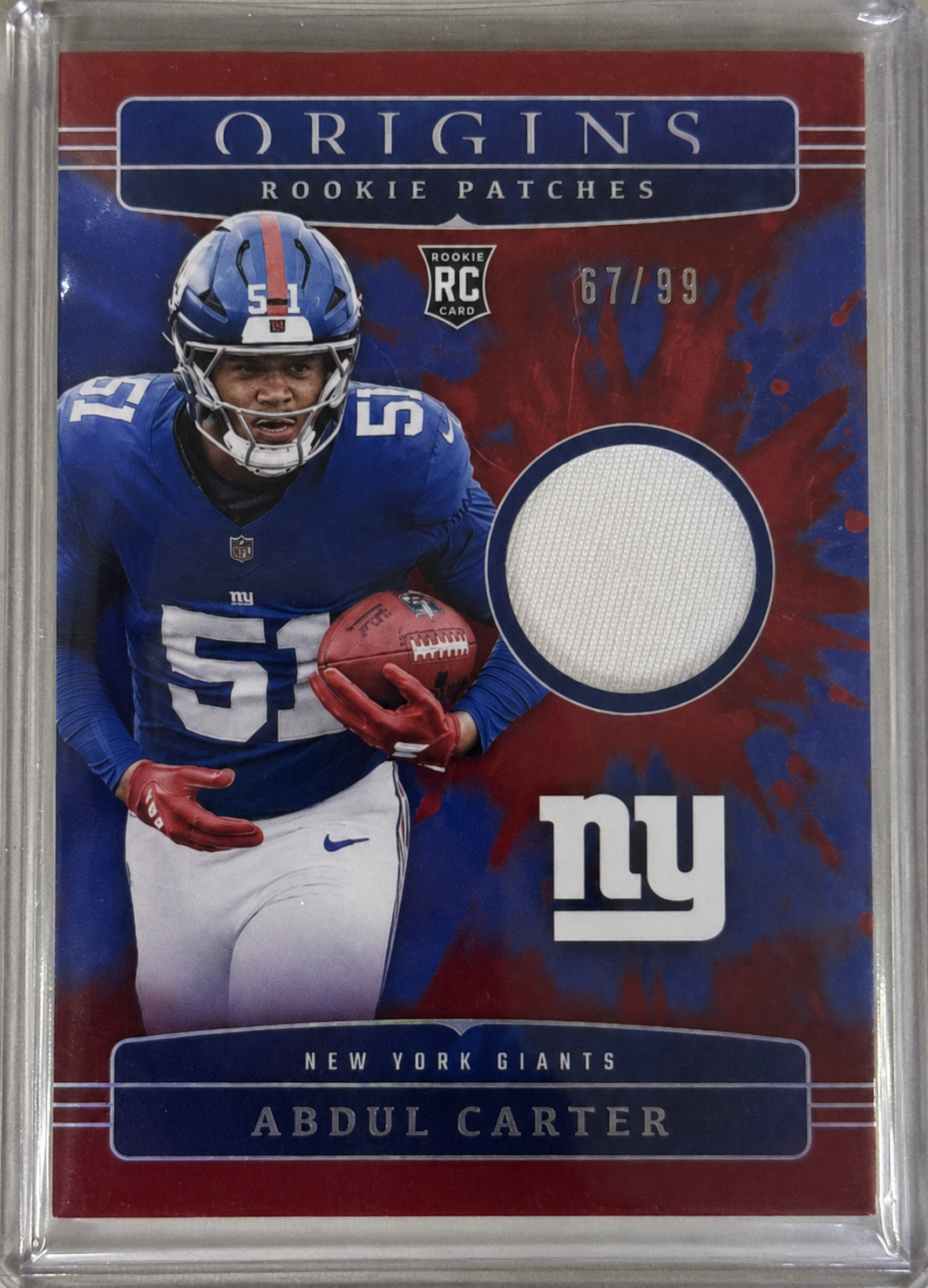 2025 Panini Origins Rookie Patches Abdul Carter Red #RPH-ACR /99 front