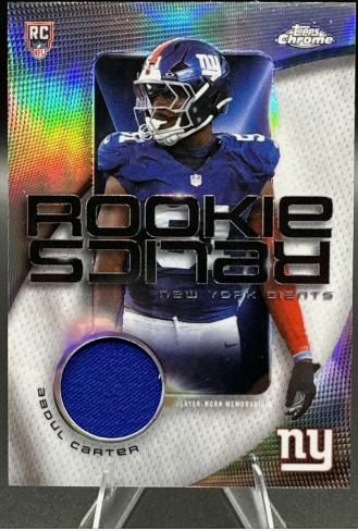 2025 Topps Chrome Abdul Carter Rookie Squad Game-Worn Patch RC front