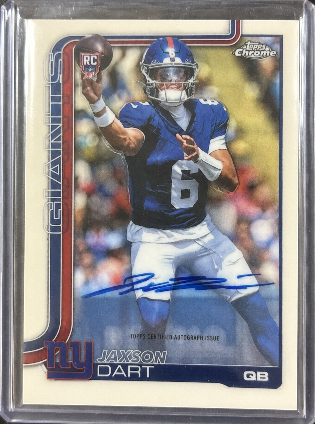 2025 Topps Chrome Rookies Autograph Jaxson Dart RC (Variation) front