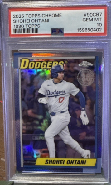 2025 Topps Chrome '1990' Shohei Ohtani #90CB-7 (PSA 10) front