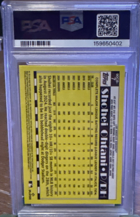 2025 Topps Chrome '1990' Shohei Ohtani #90CB-7 (PSA 10) back