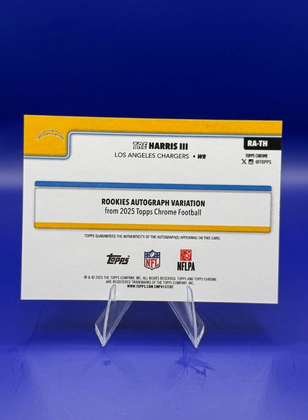 2025 Topps Chrome Rookie Autographs Tre Harris #RA-TH /75 RC back