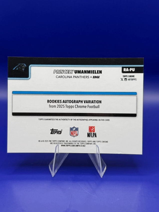 2025 Topps Chrome Rookie Autographs Princely Umanmielen #RA-PU /50 RC back