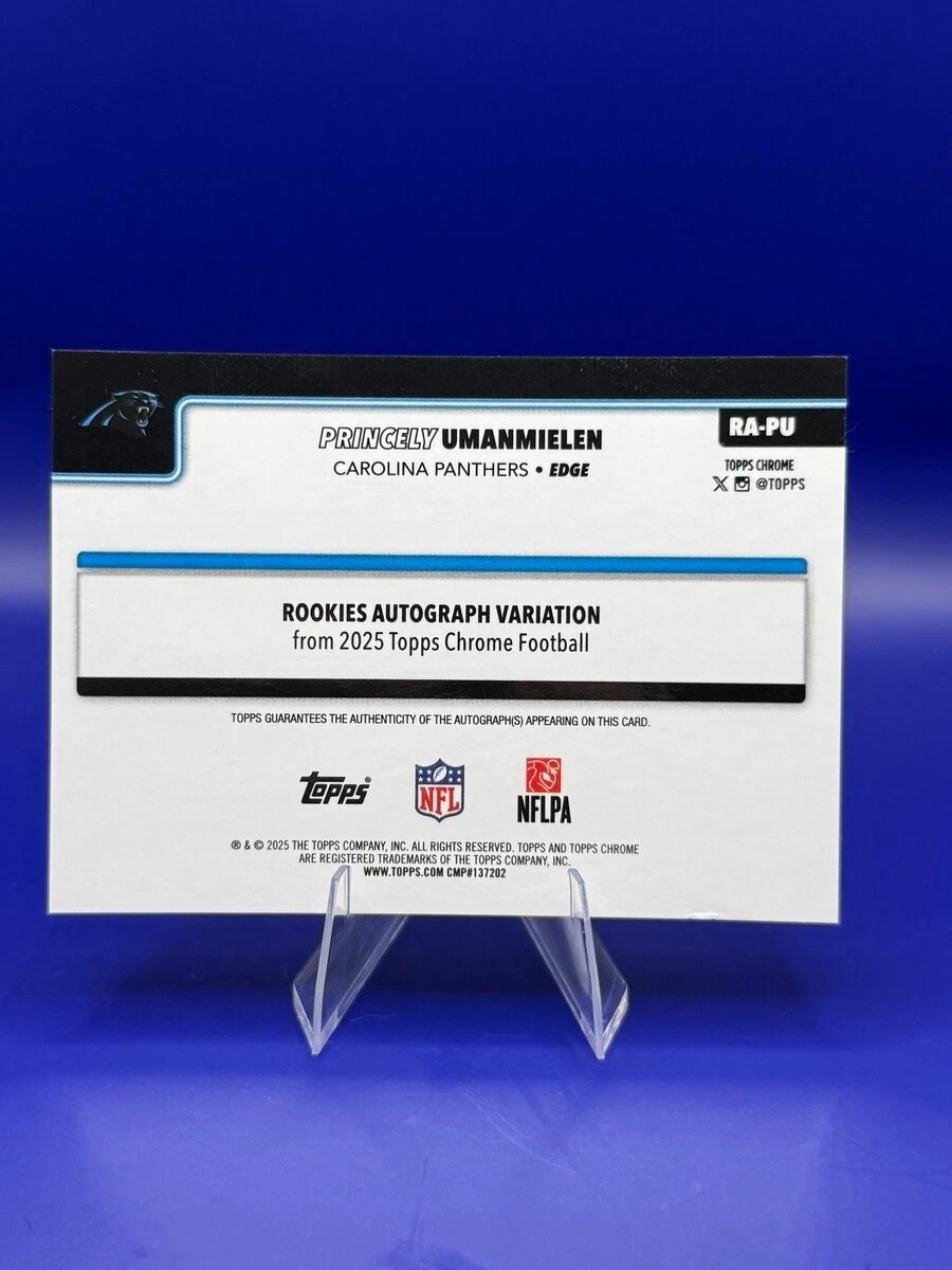 2025 Topps Chrome Princely Umanmielen RC Auto Gold 37/50 RA-PU Panthers back
