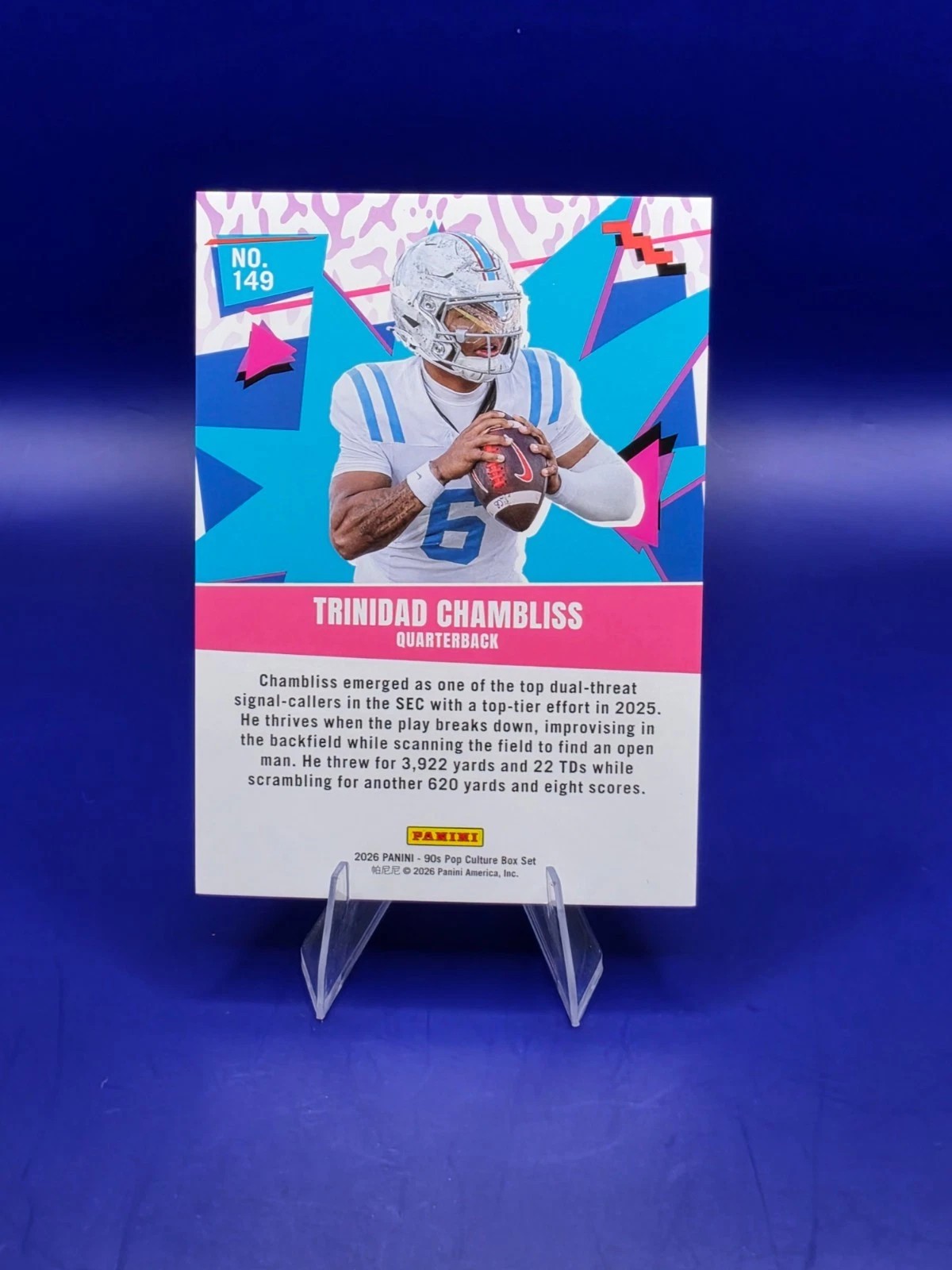 2026 Panini Decades Trinidad Chambliss #149 Orange 4/99 Ole Miss back