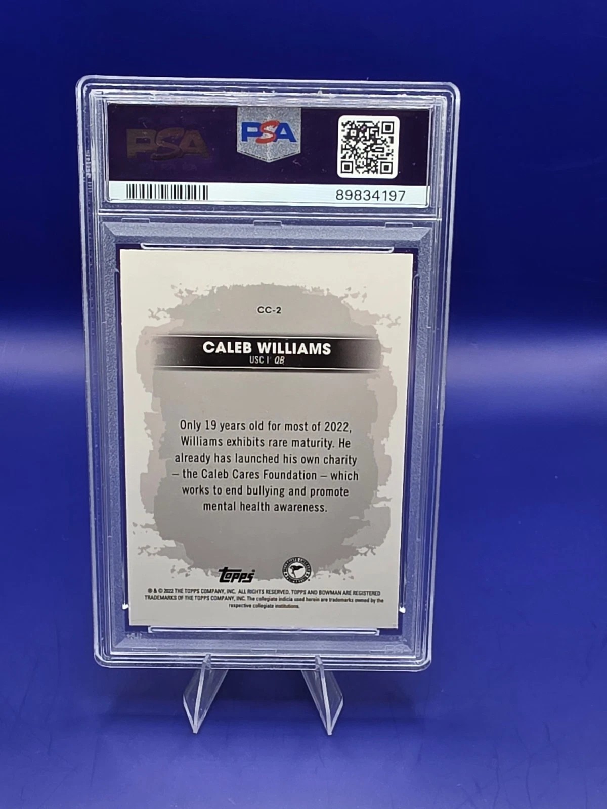 2022 Bowman's Best University Caleb Williams Campus Captains #CC-2 PSA 10 back