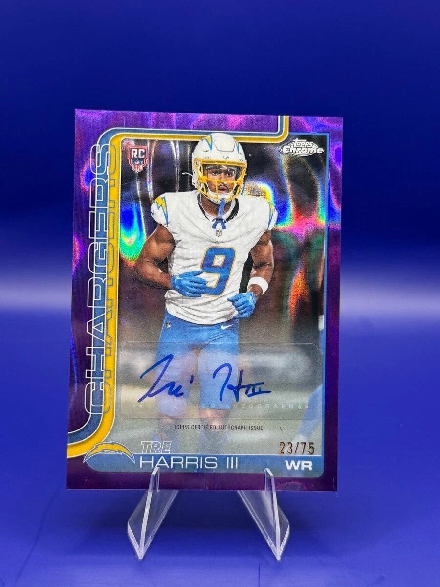 2025 Topps Chrome Tre Harris III RC Auto Purple Geometric 23/75 RA-TH front