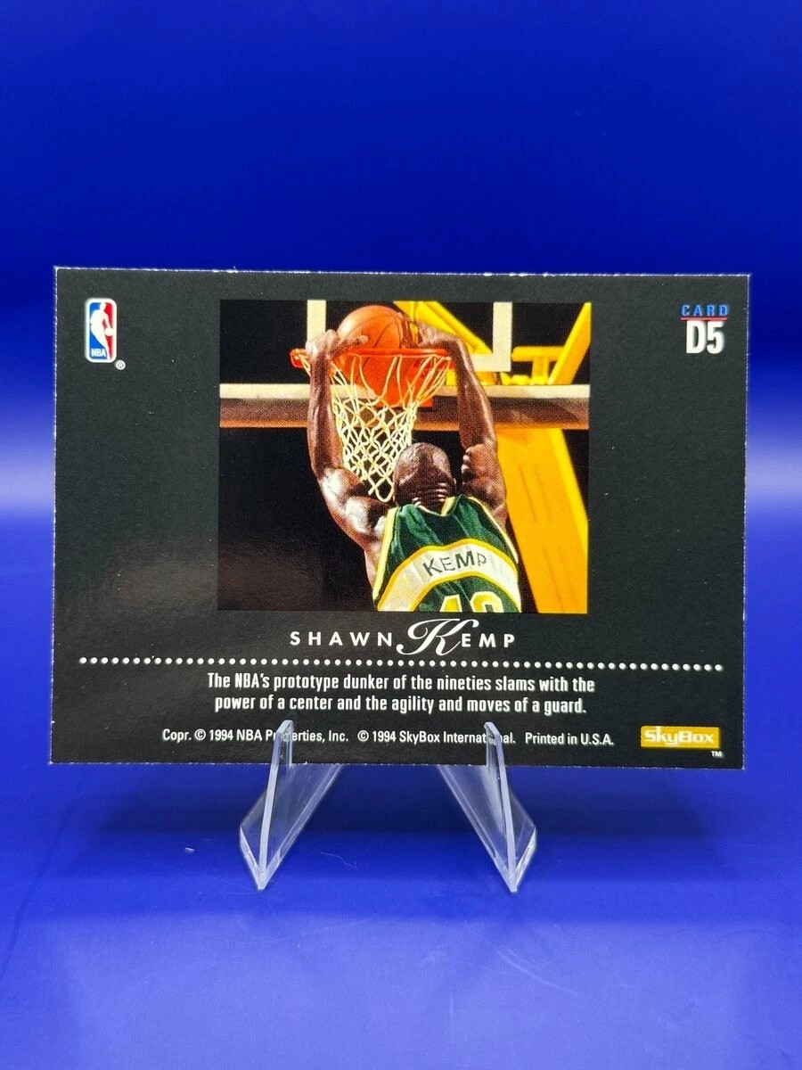 1993-94 SkyBox Premium Shawn Kemp Dynamic Dunks D5 Insert SuperSonics back