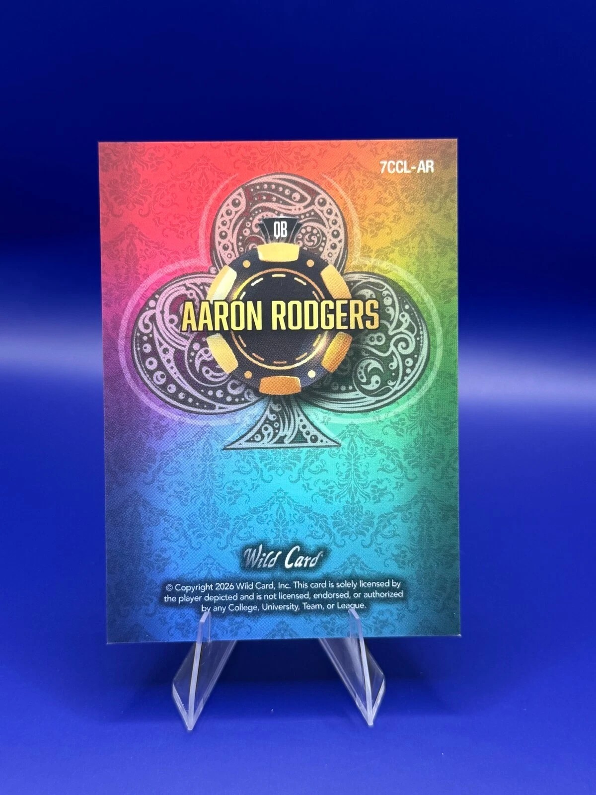 2026 Wild Card 7 Card Studs Aaron Rodgers Rainbow 1/1 7CCL-AR Steelers back