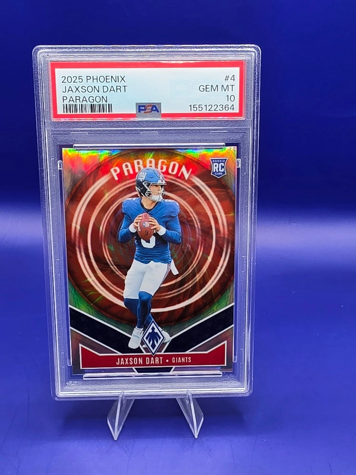 2025 Panini Phoenix Jaxson Dart Paragon #4 RC PSA 10 front