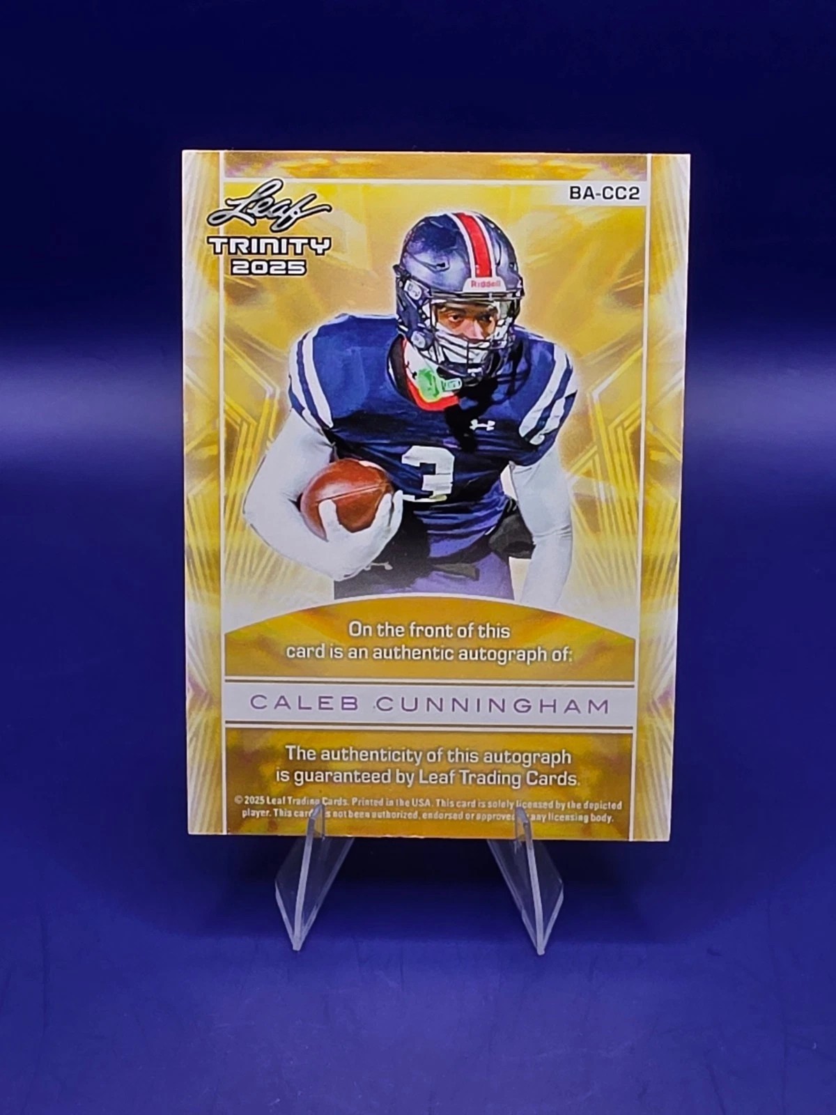 2025 Leaf Trinity - Caleb Cunningham #BA-CC2 Green /25 (AU, RC) back