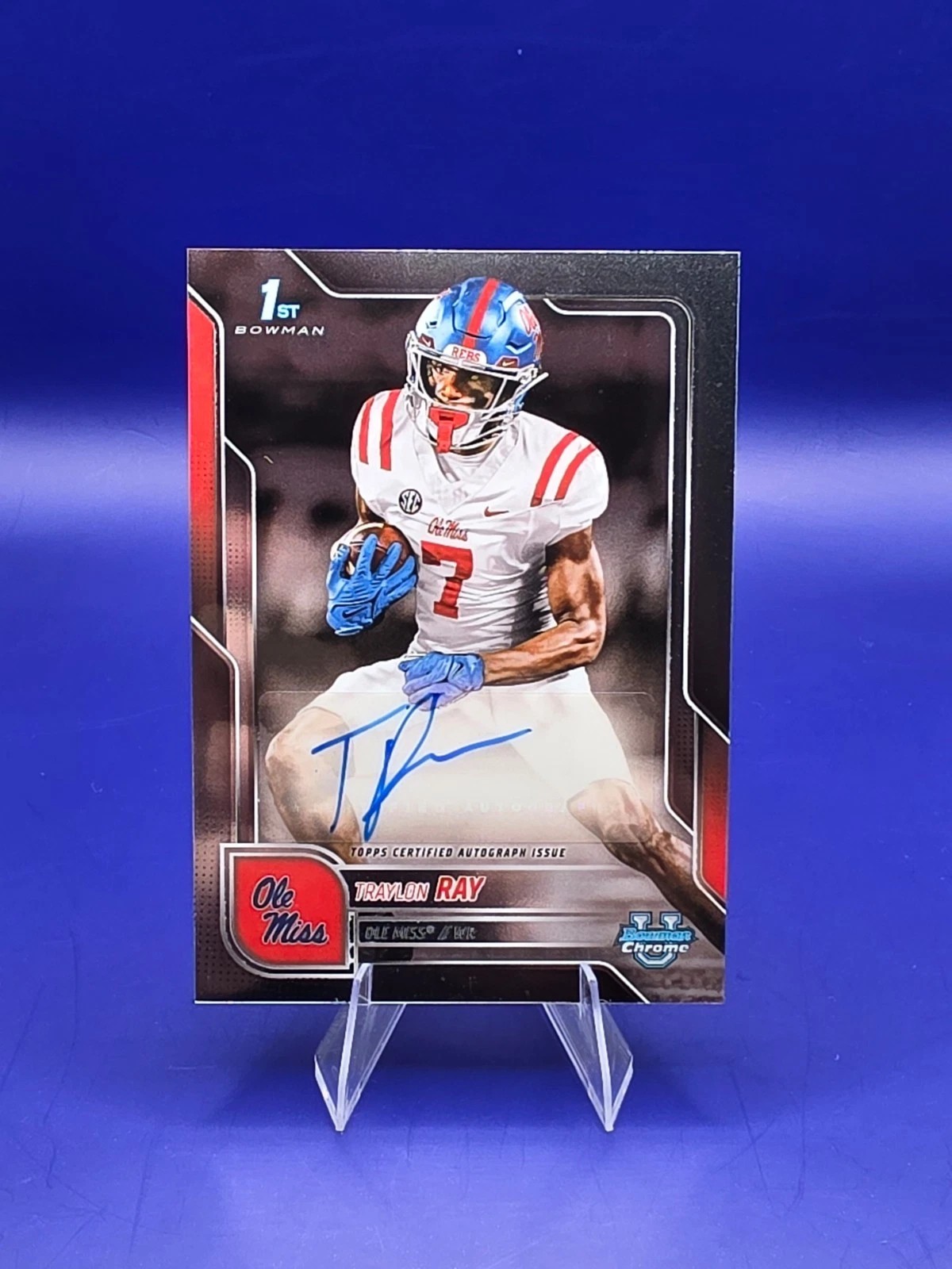 2025 Bowman University Chrome Traylon Ray Auto #BCA-TR Ole Miss front