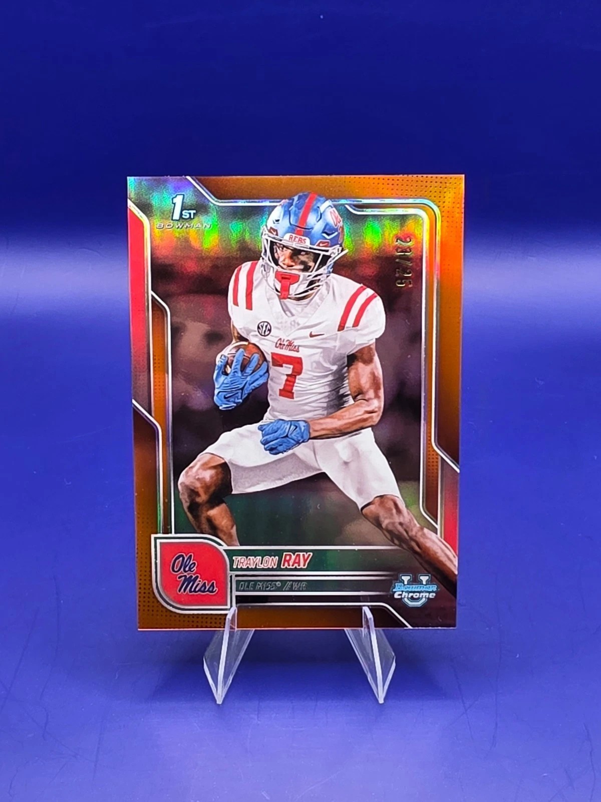 2025 Bowman University Chrome - Traylon Ray #134 Orange Refractor /25 (RC) front