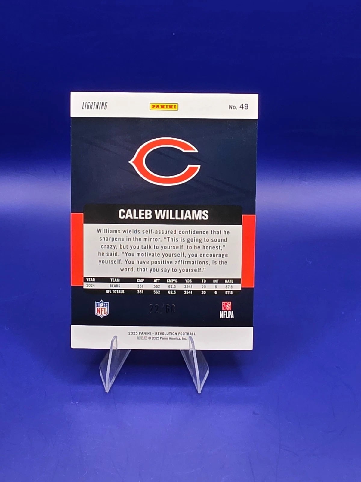 2025 Panini Revolution - Caleb Williams #49 Lightning /60 back