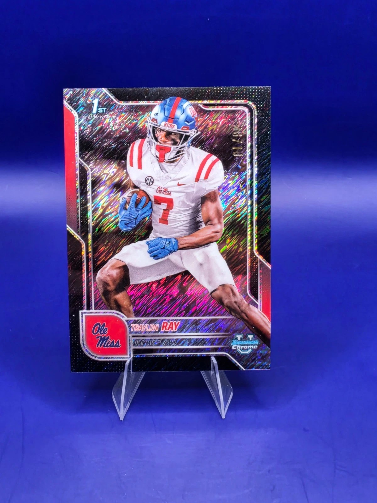 2025 Bowman U Chrome Traylon Ray #134 Black Shimmer 6/10 Ole Miss front