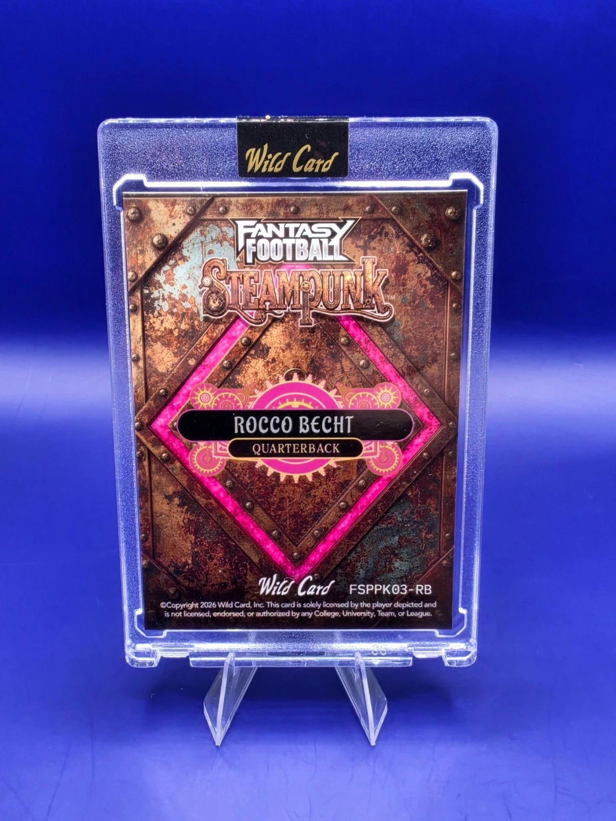 2026 Wild Card Fantasy Rocco Becht Steampunk Pink TRUE 1/1 #FSPPK03-RB back