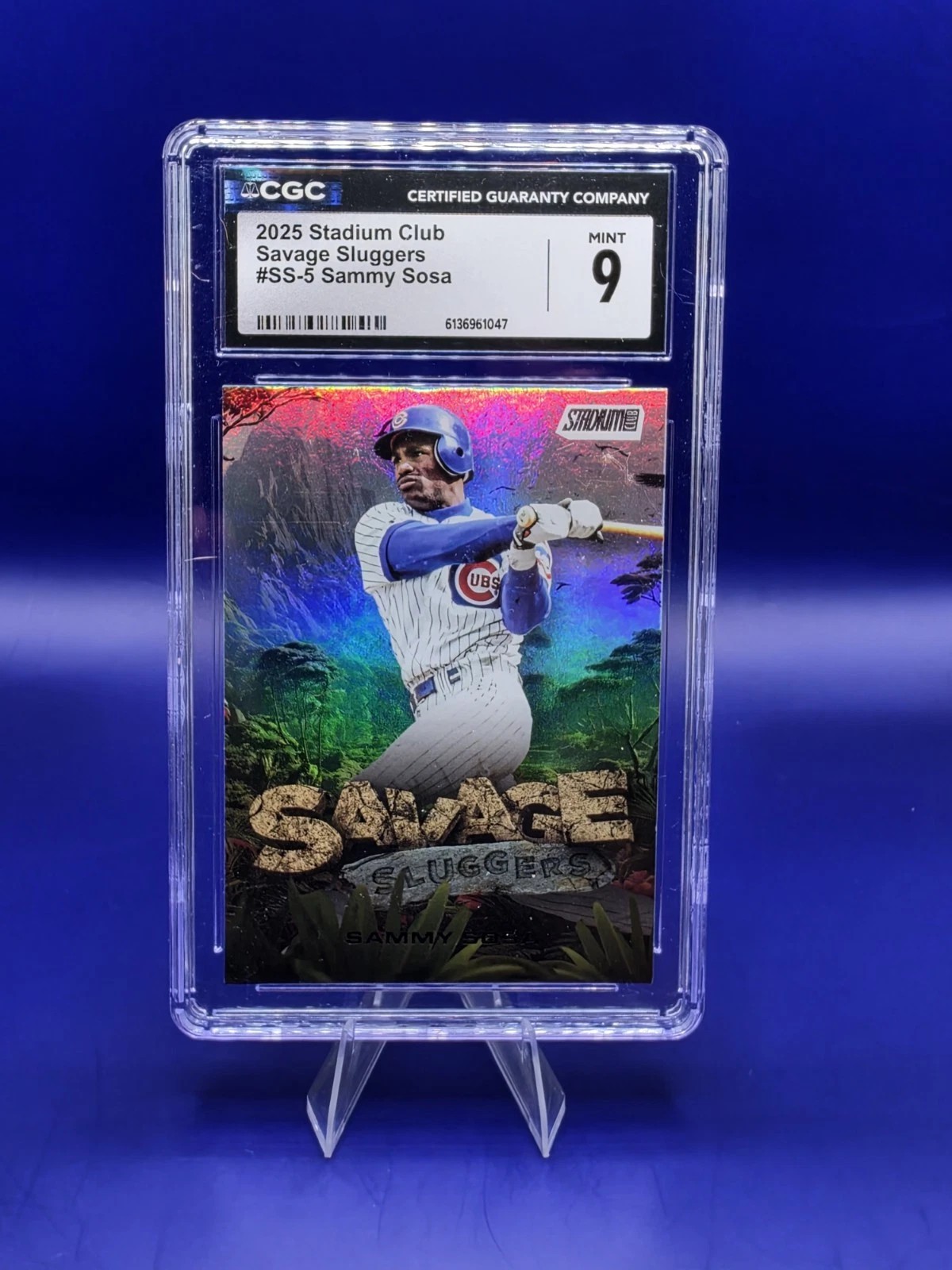 2025 Topps Stadium Club Sammy Sosa Savage Sluggers SS-5 CGC 9 Mint Cubs front