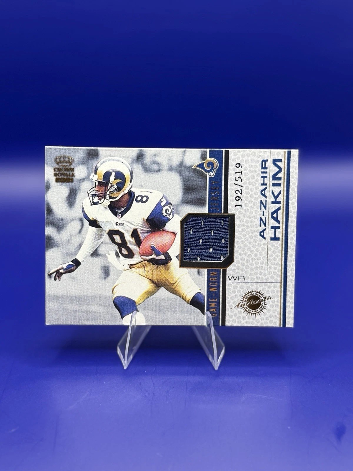 2001 Pacific Crown Royale Az-Zahir Hakim Game-Worn Jersey #13 192/519 Rams front