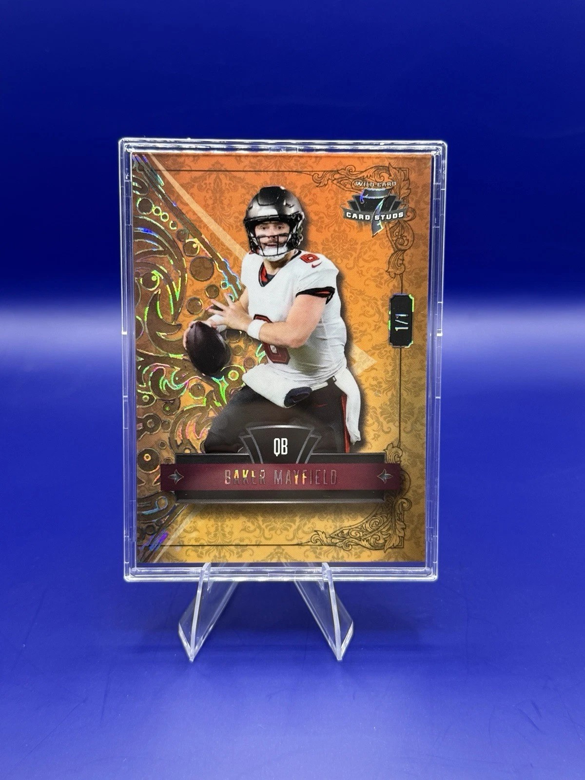 Baker Mayfield Wild Card Orange Foil 1/1 One of One Buccaneers Football front