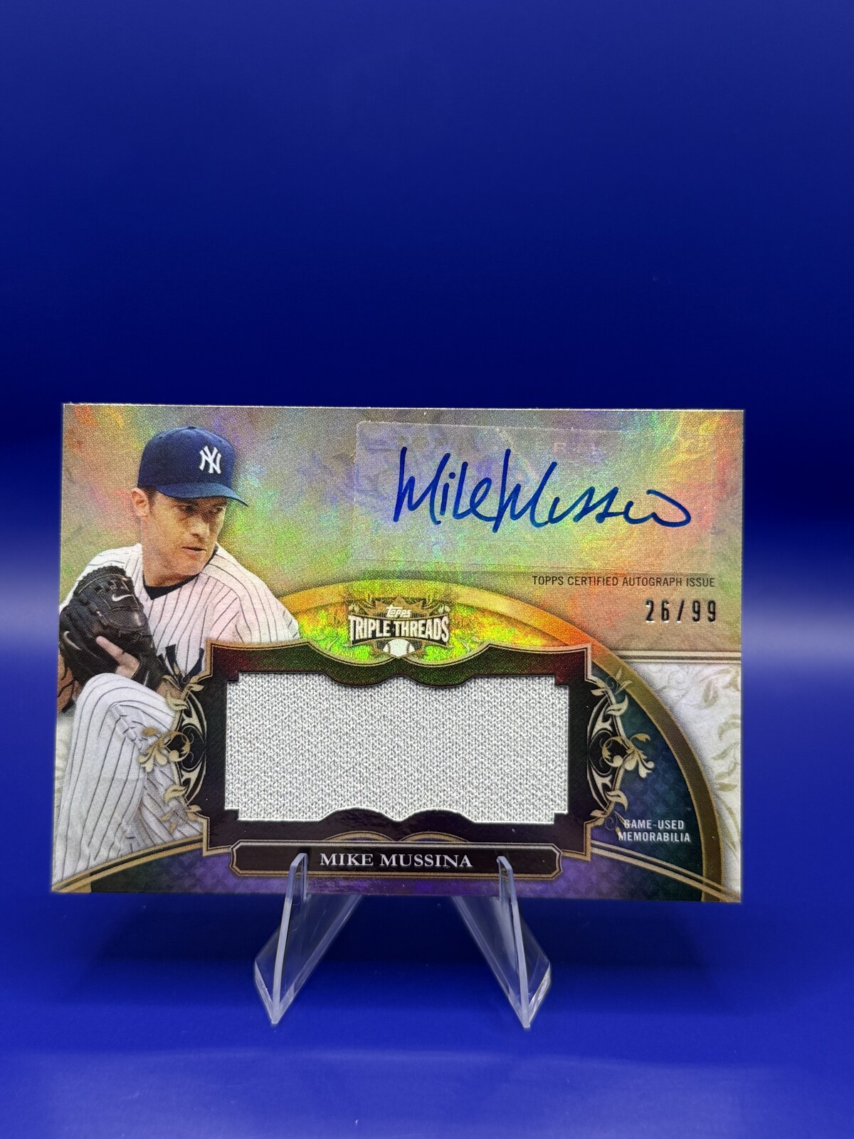 2013 Topps Triple Threads Mike Mussina Auto Jumbo Relic #UAJR-MM 26/99 front