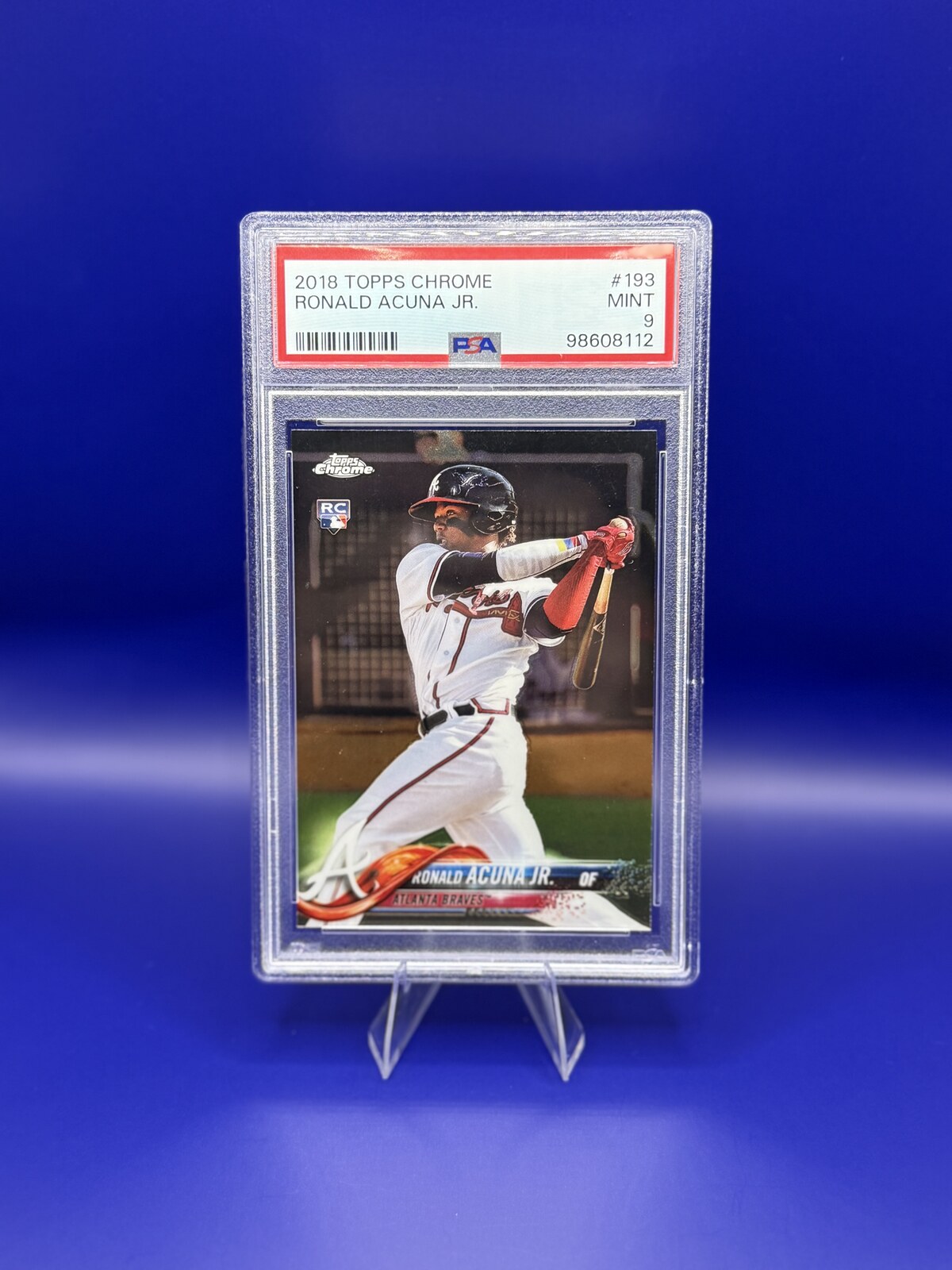 2018 Topps Chrome Ronald Acuna Jr RC #193 (PSA 9) front