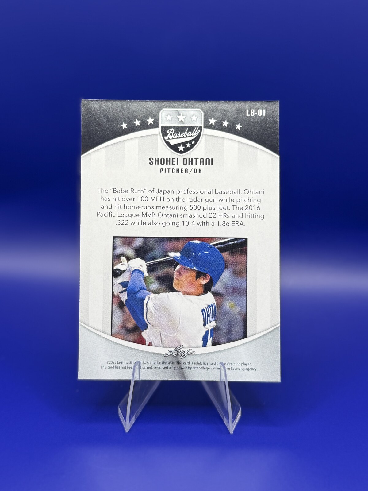 2023 Leaf Baseball Shohei Ohtani #LB-01 back