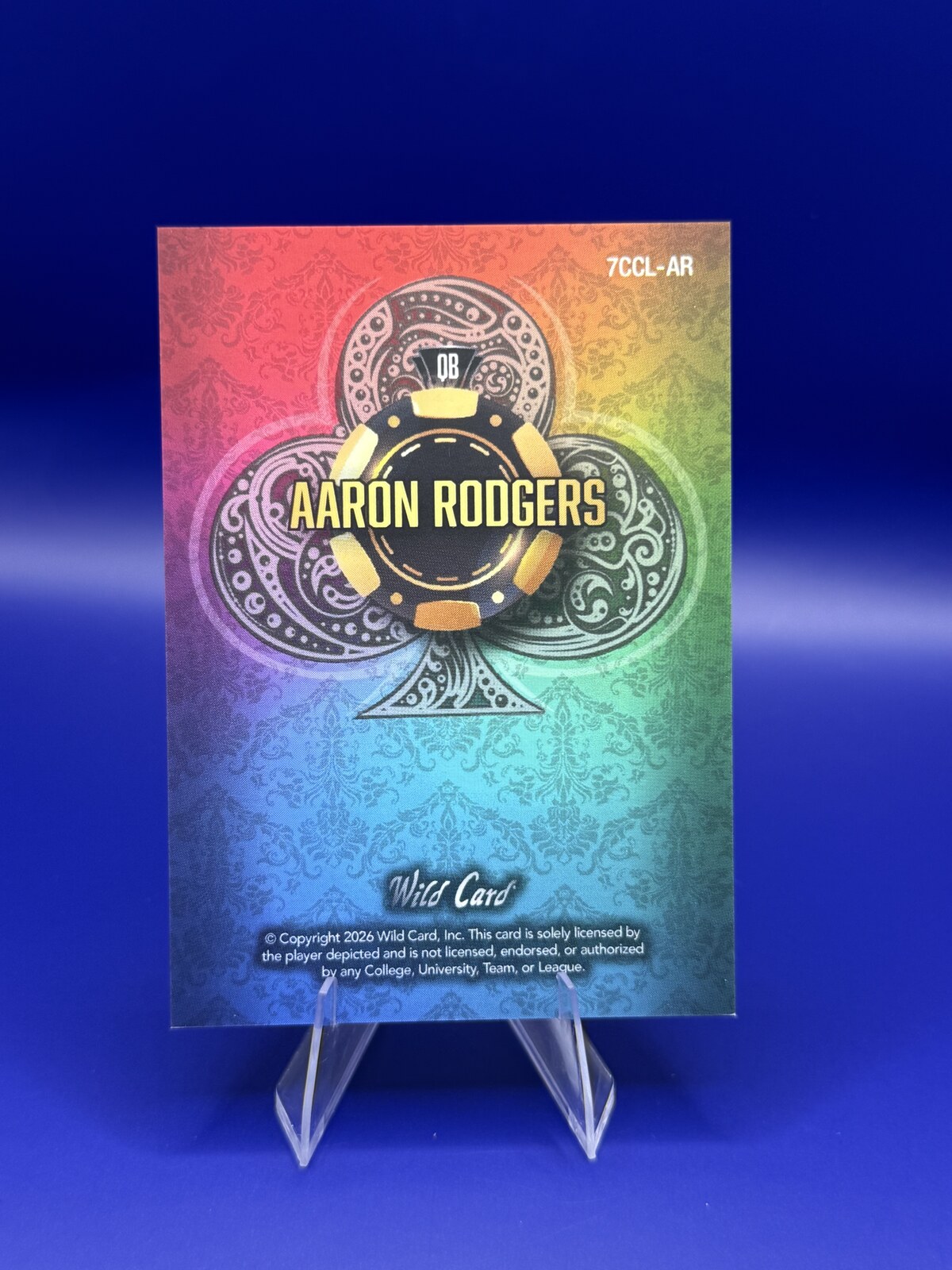 2026 Wild Card 7 Card Studs Aaron Rodgers Rainbow 1/1 #7CCL-AR back