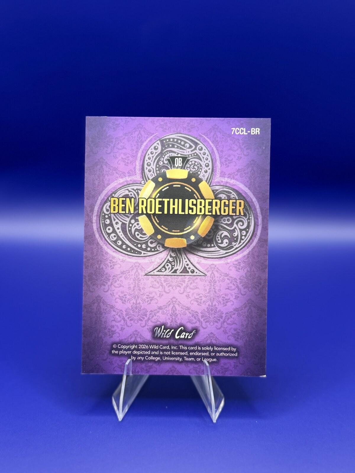 2026 Wild Card 7 Card Studs Ben Roethlisberger Purple 1/6 #7CCL-BR back