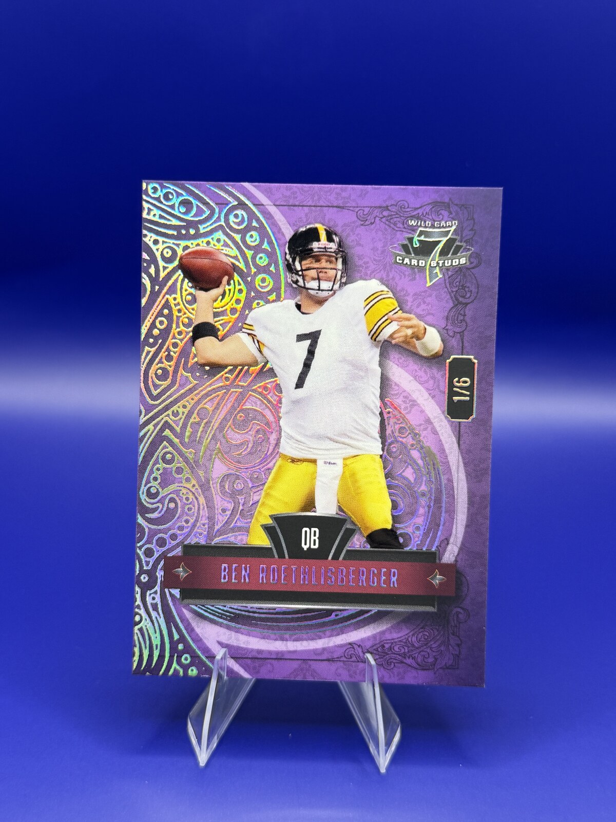 2026 Wild Card 7 Card Studs Ben Roethlisberger Purple 1/6 #7CCL-BR front