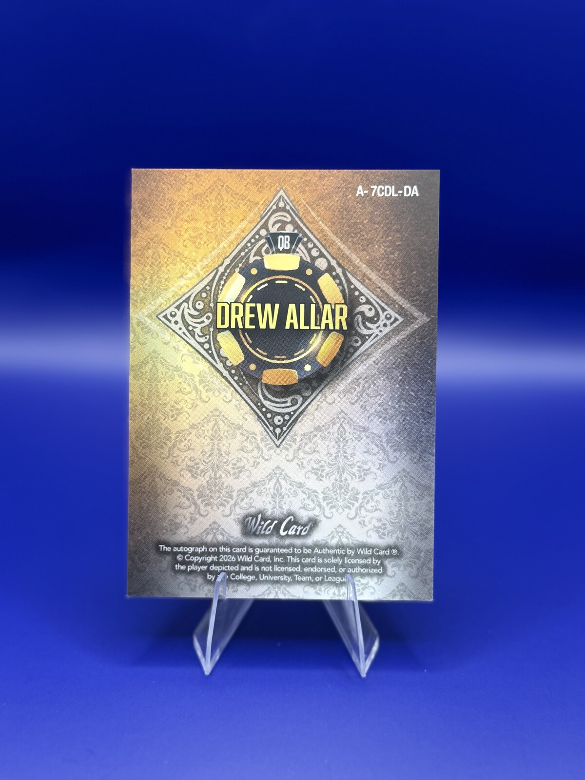 2026 Wild Card 7 Card Studs Drew Allar RC On-Card Auto 1/1 #A-7CDL-DA back