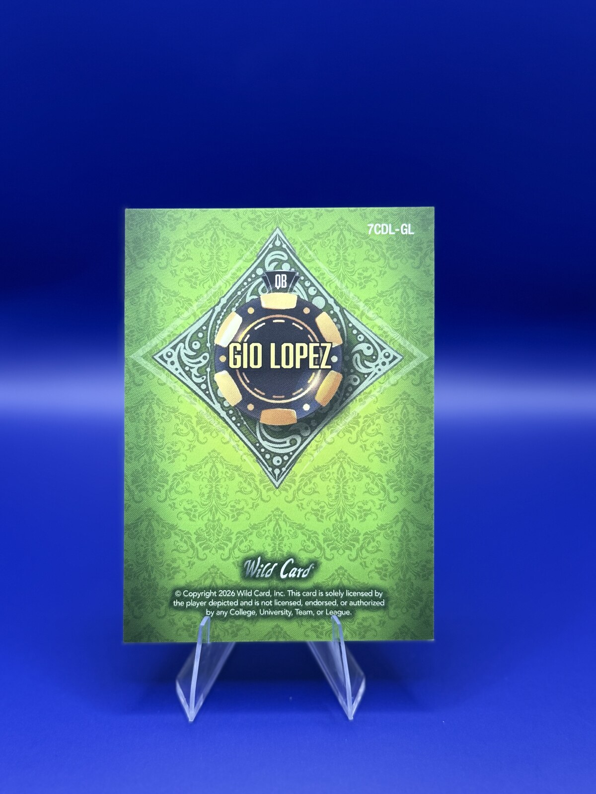 2026 Wild Card 7 Card Studs Gio Lopez RC Green 1/5 #7CDL-GL back