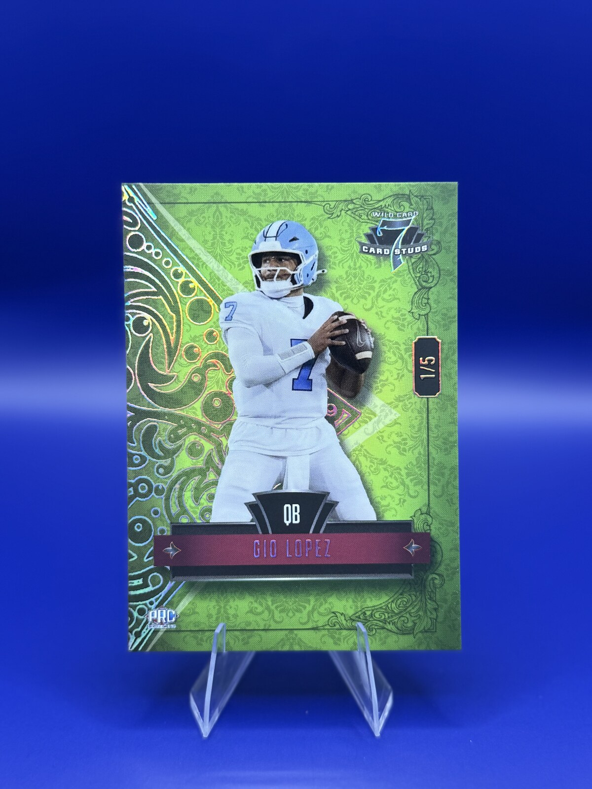 2026 Wild Card 7 Card Studs Gio Lopez RC Green 1/5 #7CDL-GL front